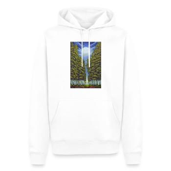 Avenue avec lune - Sweat à capuche Premium bio Homme - blanc - Devant - Nico (187cm)