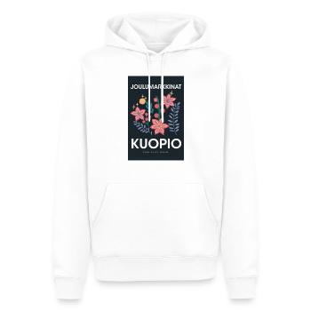 Marché de Noël Kuopio Affiche Finlande 1960 - Sweat à capuche Premium bio Homme - blanc - Devant - Nico (187cm)