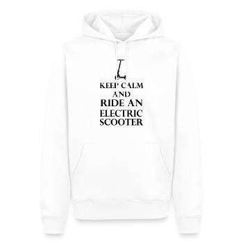 E-Scooter E-Roller Scooter - Men’s Premium Organic Hoodie - white - Front - Nico (187cm)