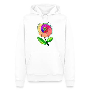 Flower - Men’s Premium Organic Hoodie - white - Front - Nico (187cm)