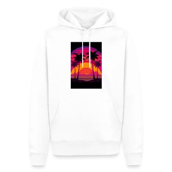 Tropical 80s Sunset Classic - Men’s Premium Organic Hoodie - white - Front - Nico (187cm)