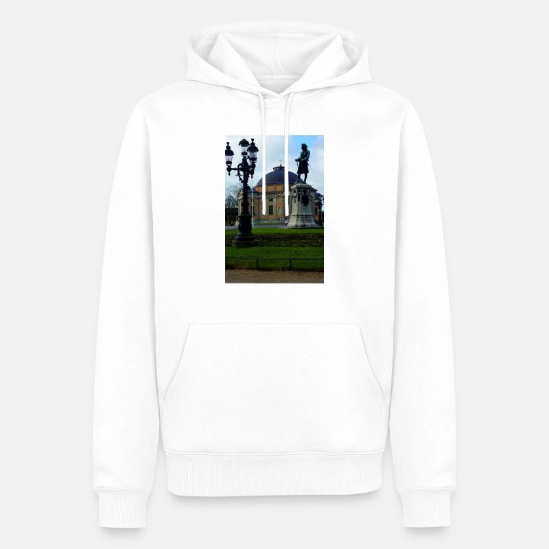 Le roi devant l’Église allemande - Sweat à capuche Premium bio Homme - blanc
