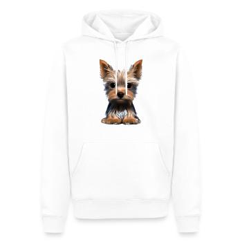 Chien chiot Yorkshire Terrier chien propriétaire chien - Sweat à capuche Premium bio Homme - blanc - Devant - Nico (187cm)