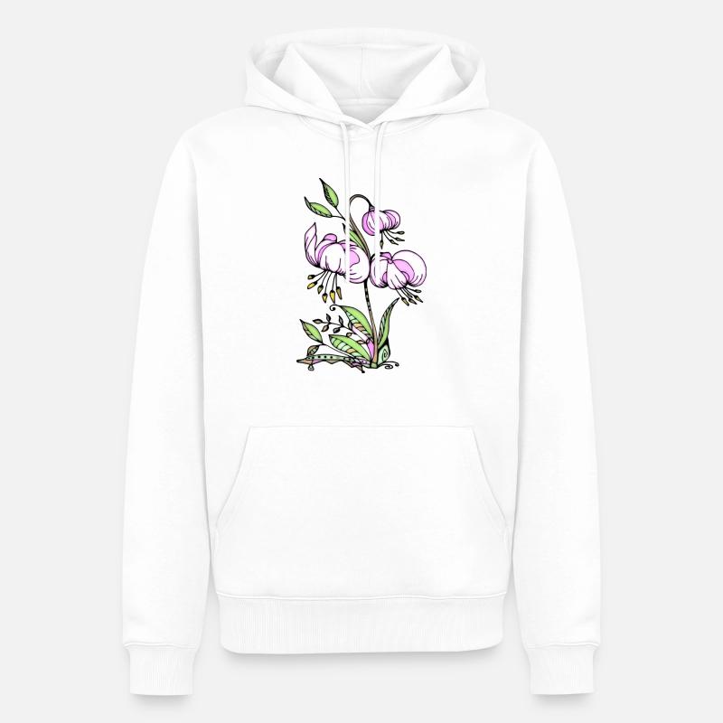 Fleur - Sweat à capuche Premium bio Homme - blanc