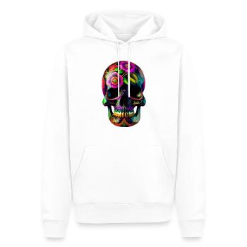 Totenkopf im Mexikanschischem Style - Männer Premium Bio Hoodie - Weiß - Vorne - Nico (187cm)
