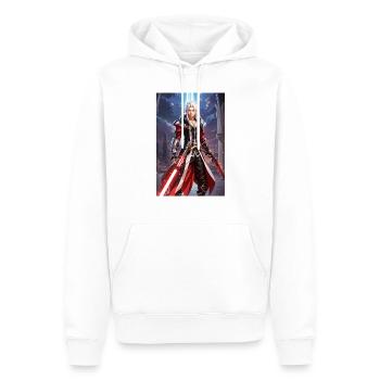 AI 3D Version 14 - Männer Premium Bio Hoodie - Weiß - Vorne - Nico (187cm)