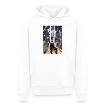 AI 3D Version 10 - Männer Premium Bio Hoodie - Weiß - Vorne - Nico (187cm)