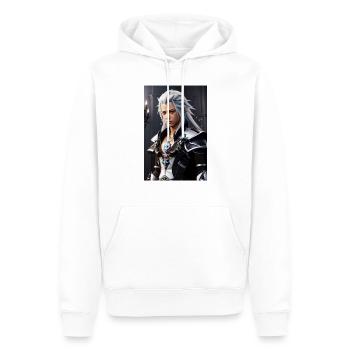 AI 3D Version 28 - Männer Premium Bio Hoodie - Weiß - Vorne - Nico (187cm)