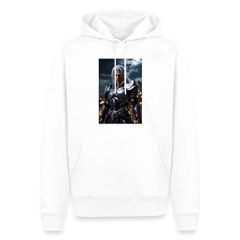AI 3D Version 38 - Männer Premium Bio Hoodie - Weiß - Vorne - Nico (187cm)