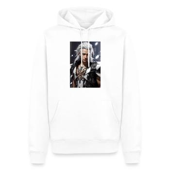 AI 3D Version 46 - Männer Premium Bio Hoodie - Weiß - Vorne - Nico (187cm)