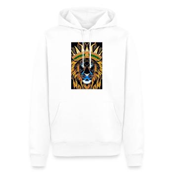 Löwe König strenger Blick - Männer Premium Bio Hoodie - Weiß - Vorne - Nico (187cm)