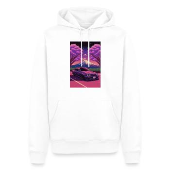 90s Anime Retrowave - Men’s Premium Organic Hoodie - white - Front - Nico (187cm)