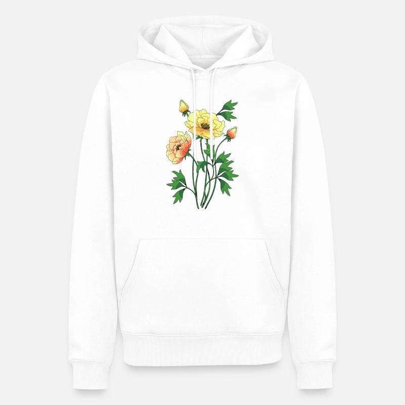 Fleur - Sweat à capuche Premium bio Homme - blanc