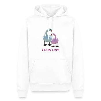 Schwanen-Liebe - Männer Premium Bio Hoodie - Weiß - Vorne - Nico (187cm)
