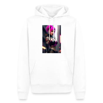 Fille cyberpunk - Sweat à capuche Premium bio Homme - blanc - Devant - Nico (187cm)