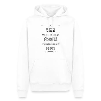 lustige sprüche cooler papa - Männer Premium Bio Hoodie - Weiß - Vorne - Nico (187cm)