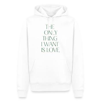 AMOUR. Une chemise, un mot. - Sweat à capuche Premium bio Homme - blanc - Devant - Nico (187cm)