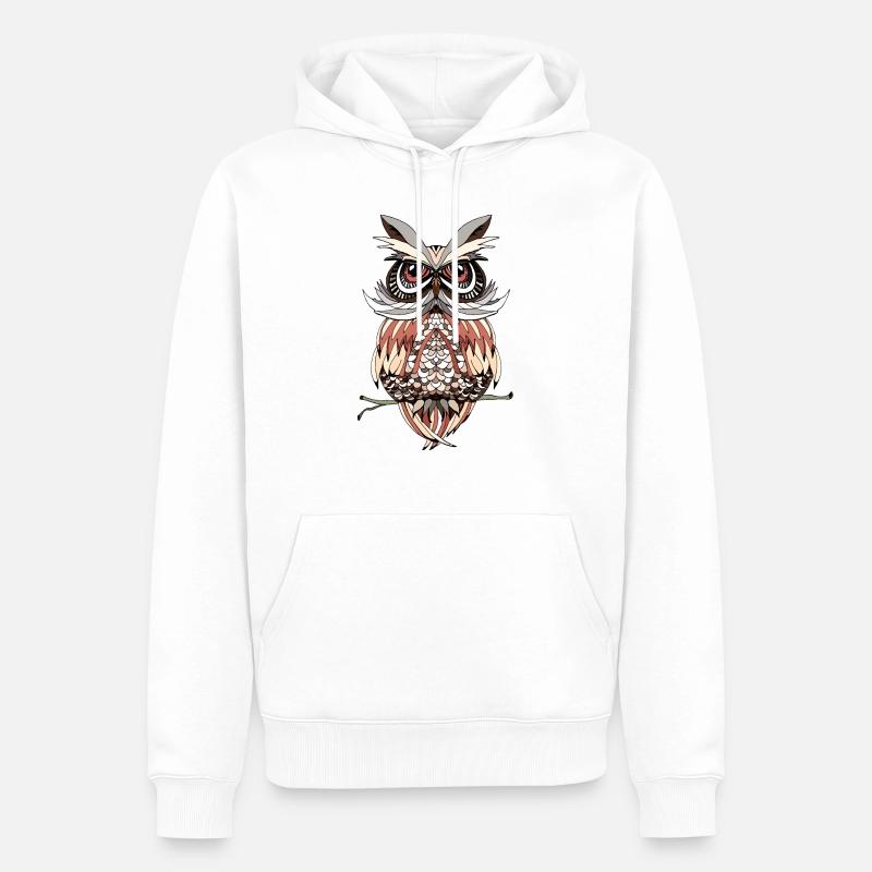 Vogel - Männer Premium Bio Hoodie - Weiß