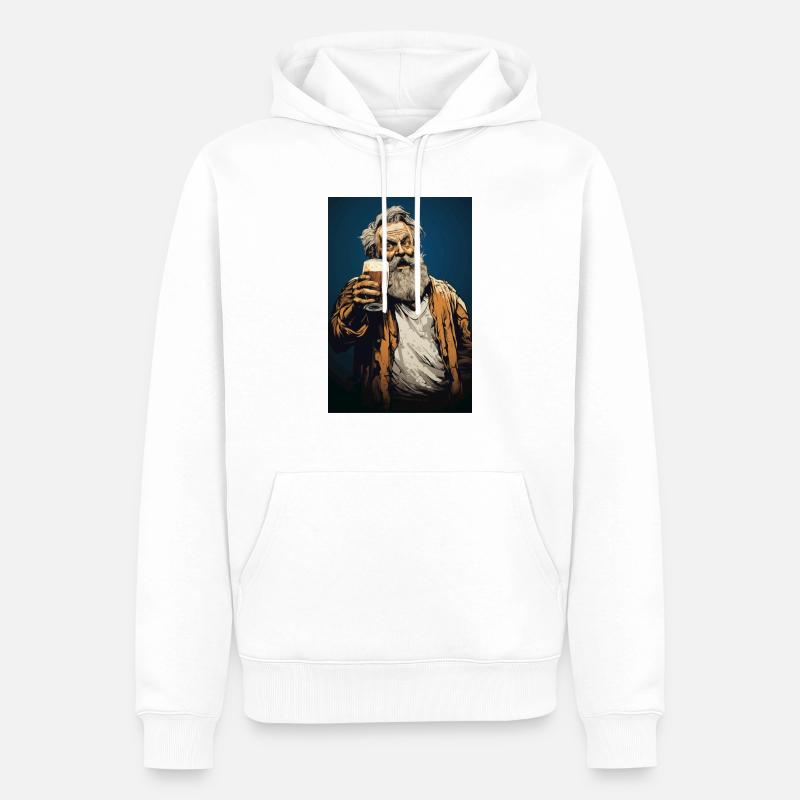 Biertrinker Mann Design - Männer Premium Bio Hoodie - Weiß