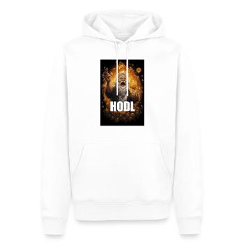 Conception de la blockchain Hodl Bitcoin Crypto - Sweat à capuche Premium bio Homme - blanc - Devant - Nico (187cm)