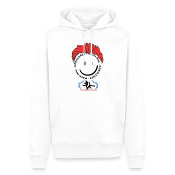 Cooles Shirt, Trend T-shirt, happiness kokolores - Männer Premium Bio Hoodie - Weiß - Vorne - Nico (187cm)