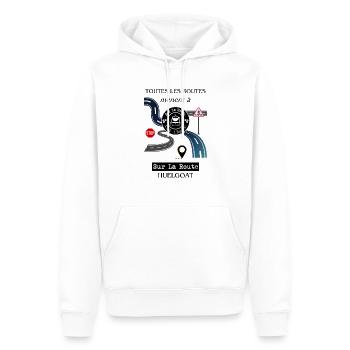 TOUTES LES ROUTES - Sweat à capuche Premium bio Homme - blanc - Devant - Nico (187cm)