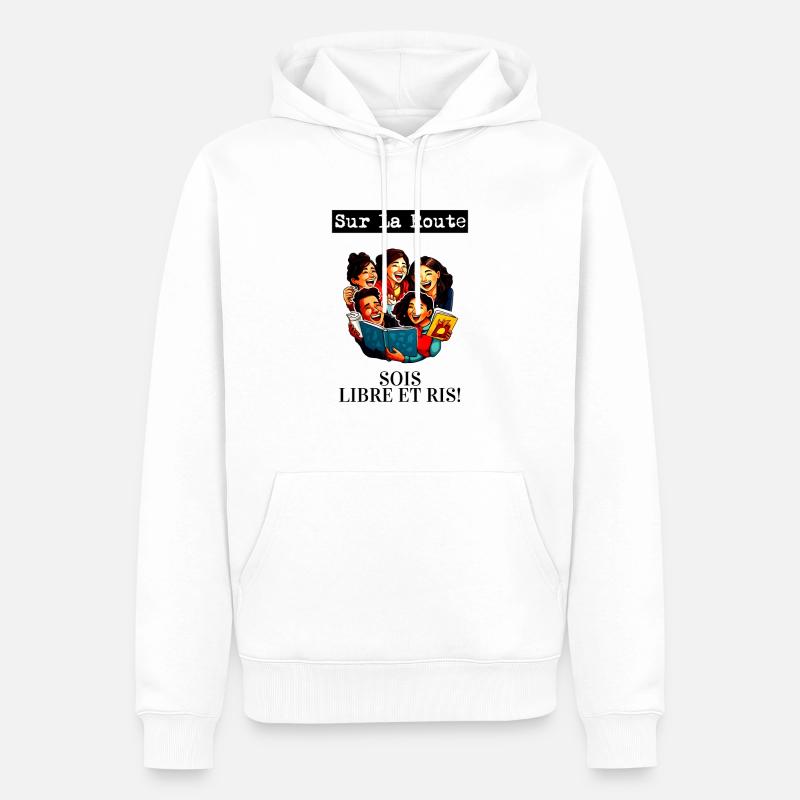 SOIS LIBRE ET RIS! - Sweat à capuche Premium bio Homme - blanc