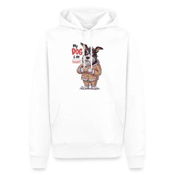 Mein Hund ist mein Therapeut Tierliebhaber - Männer Premium Bio Hoodie - Weiß - Vorne - Nico (187cm)