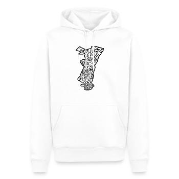 Région Alsace expression - Sweat à capuche Premium bio Homme - blanc - Devant - Nico (187cm)