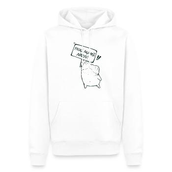 Des grenouilles contre les nazis - Sweat à capuche Premium bio Homme - blanc - Devant - Nico (187cm)