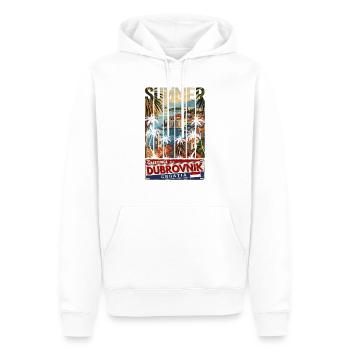 Croatie Croatie Voyage d’été Croatie Dubrovnik - Sweat à capuche Premium bio Homme - blanc - Devant - Nico (187cm)