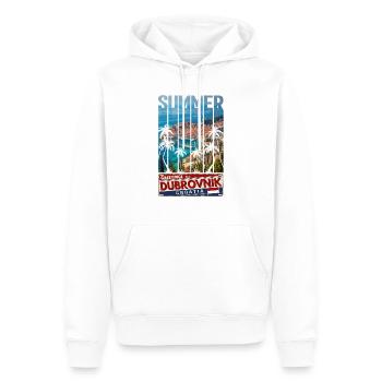 Croatie Croatie Voyage d’été Croatie Dubrovnik - Sweat à capuche Premium bio Homme - blanc - Devant - Nico (187cm)