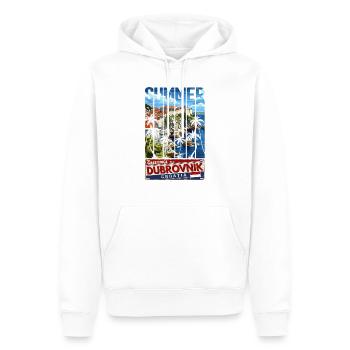 Croatie Croatie Voyage d’été Croatie Dubrovnik - Sweat à capuche Premium bio Homme - blanc - Devant - Nico (187cm)