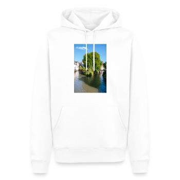 Paysage urbain d’Esslingen am Neckar depuis Agnesbrücke - Sweat à capuche Premium bio Homme - blanc - Devant - Nico (187cm)