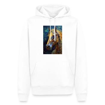 Ein Portrait von einem Pferd 4 - Männer Premium Bio Hoodie - Weiß - Vorne - Nico (187cm)