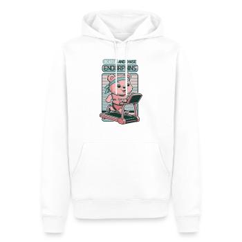 Bear up and chase endorphins Bear treadmill - Men’s Premium Organic Hoodie - white - Front - Nico (187cm)