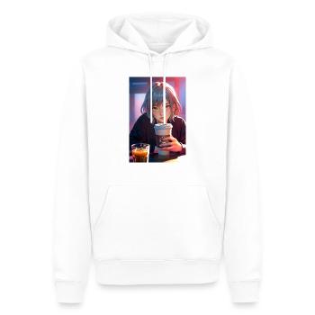 Manga Girl Illustration – Stunning Anime - Men’s Premium Organic Hoodie - white - Front - Nico (187cm)
