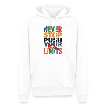 limite de la biere - humour - Sweat à capuche Premium bio Homme - blanc - Devant - Nico (187cm)