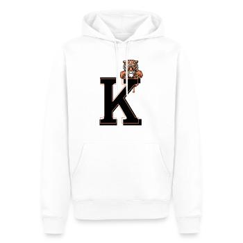 Buchstabe k Tiger - Geschenkidee - Männer Premium Bio Hoodie - Weiß - Vorne - Nico (187cm)