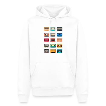 Retro Kassette 70s 80s 90s - Männer Premium Bio Hoodie - Weiß - Vorne - Nico (187cm)
