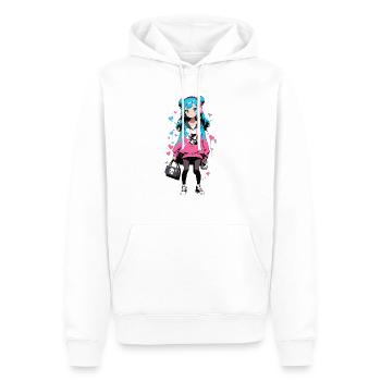 Street Art Fille 23241 - Sweat à capuche Premium bio Homme - blanc - Devant - Nico (187cm)