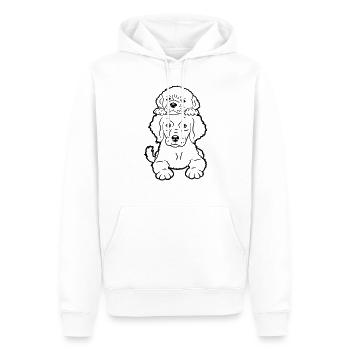 2 chiots chiens couchés sur le dessus deux amis duo - Sweat à capuche Premium bio Homme - blanc - Devant - Nico (187cm)