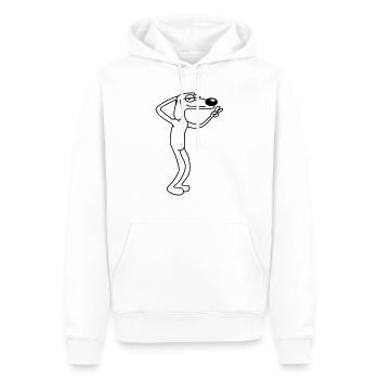 Hund Gechillter Kerl Peace Handzeichen Entspannt - Männer Premium Bio Hoodie - Weiß - Vorne - Nico (187cm)