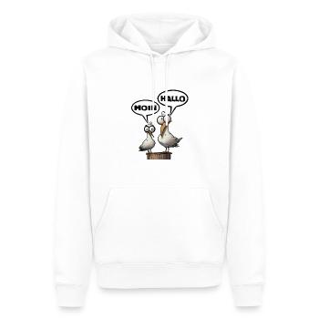 Bonjour - Sweat à capuche Premium bio Homme - blanc - Devant - Nico (187cm)