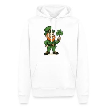 Lutin Shamrock - Sweat à capuche Premium bio Homme - blanc - Devant - Nico (187cm)