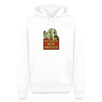 Süßes Schildkröten Shirt – Nur gucken! Nicht anfas - Männer Premium Bio Hoodie - Weiß - Vorne - Nico (187cm)