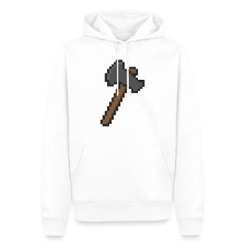 axt pixel - Männer Premium Bio Hoodie - Weiß - Vorne - Nico (187cm)