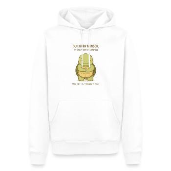 Je te serre dans mes bras - Sweat à capuche Premium bio Homme - blanc - Devant - Nico (187cm)