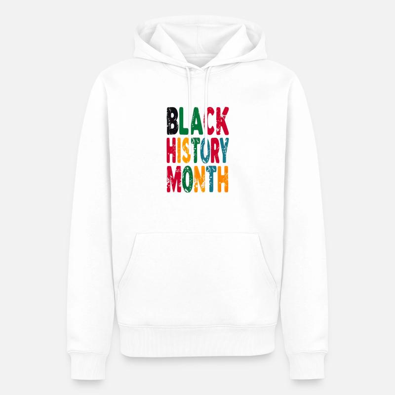 Schwarze Geschichte - Männer Premium Bio Hoodie - Weiß