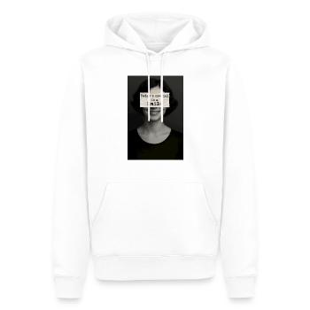Le plat du jour : un sourire - Sweat à capuche Premium bio Homme - blanc - Devant - Nico (187cm)